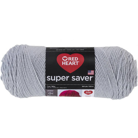 Red Heart Super Saver 7 Ounce Light Grey Yarn, 1 Each