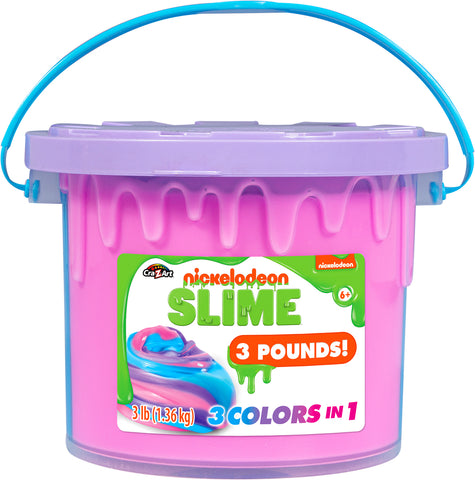 Nickelodeon Slime 3lb Tri-Color Bucket with 3 Colors in 1 (Styles May Vary)